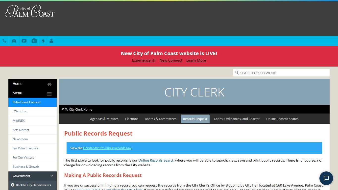 Public Records Request | City of Palm Coast, Florida